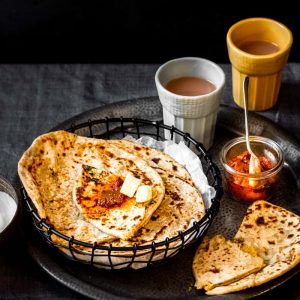 Tea with 2 Paranthe