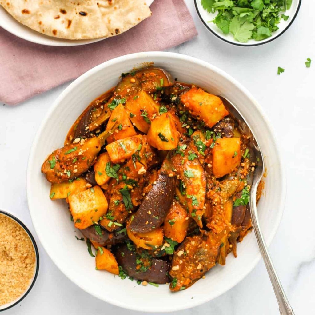 egg plant and potatoes