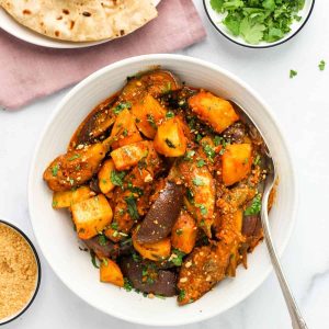 egg plant and potatoes