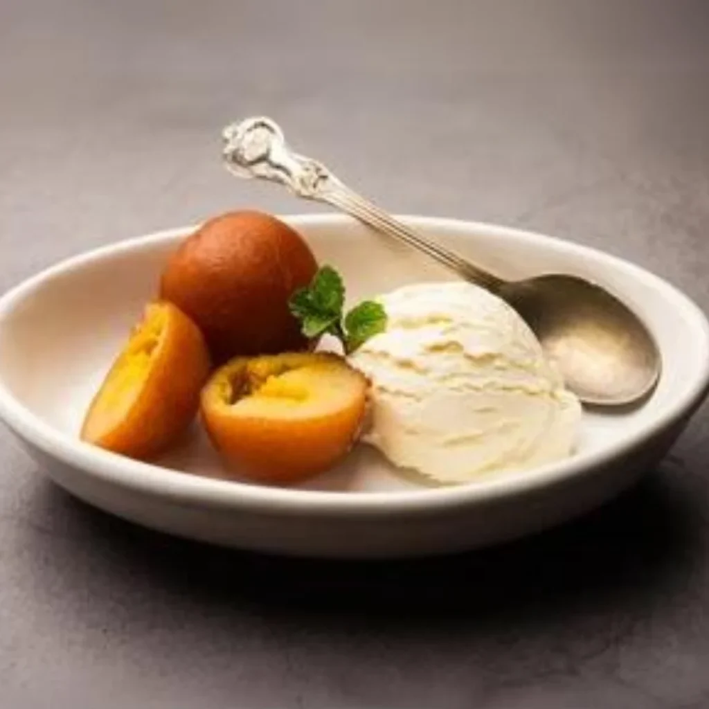 gulab jamun with ice cream